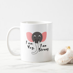 Mug Je suis Veg Je suis Strong Baby Elephant Pour Enfa