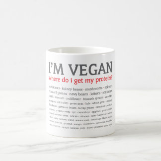 Mug Je suis végétalien : D'où obtiens-je ma protéine ?