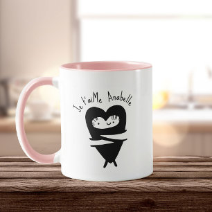 Mug Je T’aime Heart Hug Sweet Nom personnalisé Plein d