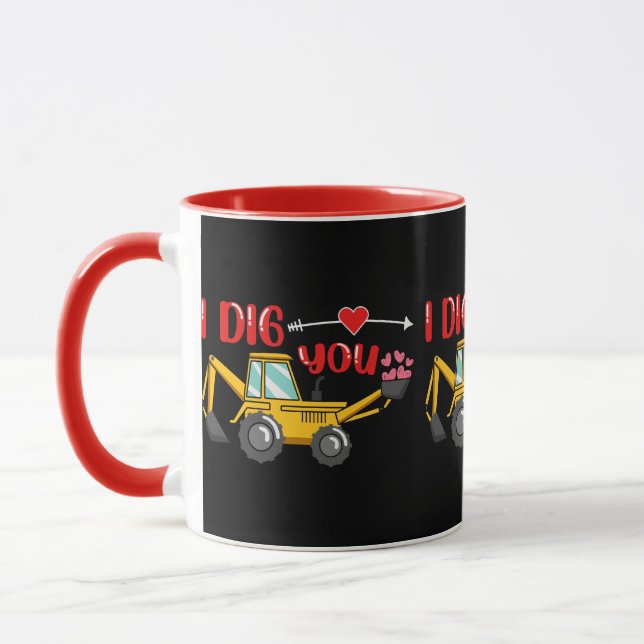 Mug Je t'ai creusé Backhoe Valentine (Gauche)