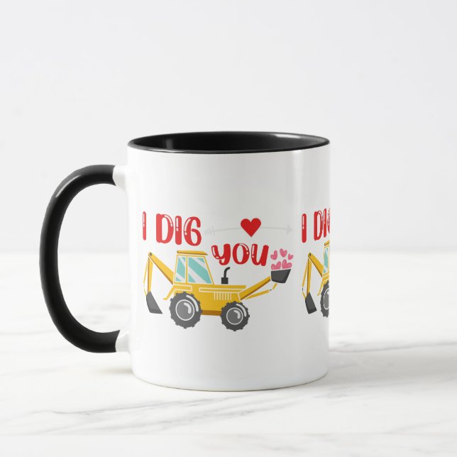Mug Je t'ai creusé Backhoe Valentine (Gauche)