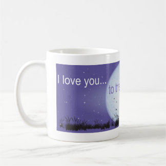 Mug Je t'aime à la bulle de soufflement de lune et de