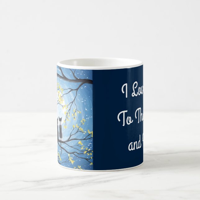 Mug Je t'aime à la lune et le chat arrière (Centre)