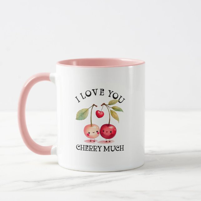 Mug Je T'Aime Cherry Beaucoup de Valentines Jour (Gauche)