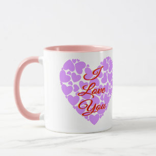 Mug Je t'aime coeurs de la Saint-Valentin