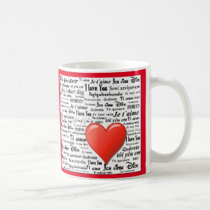Mug Je t'aime dans plusieurs langues