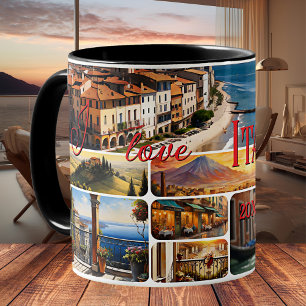 Mug Je t'aime Italie Voyage Photo Collage 
