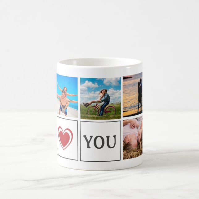 Mug Je t'aime Je coeur ma petite amie photo collage (Centre)