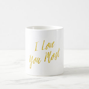 Mug Je T'Aime Le Plus Citer Gold Faux Parties scintill