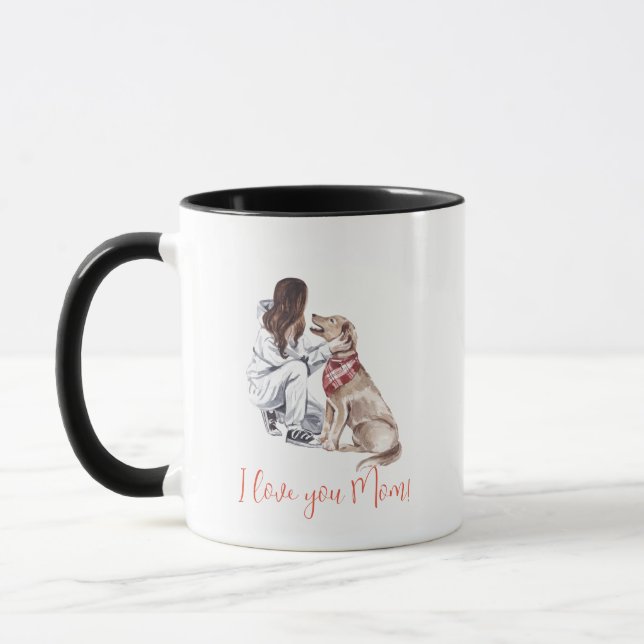 Mug "Je t'aime maman !" Maman de chien (Gauche)