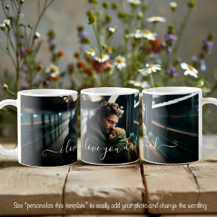 Mug Je t'aime Papa Beau Modèle de texte pour une photo
