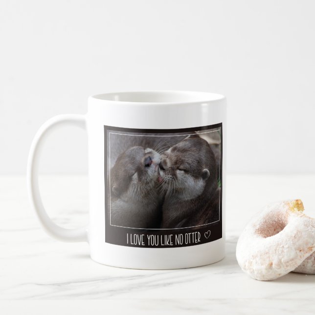 Mug Je T'Aime Pas D'Otter Mignonne Photo (Avec donut)