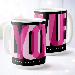 Mug Je t'aime personnalisé Joyeuse Saint-Valentin Rose