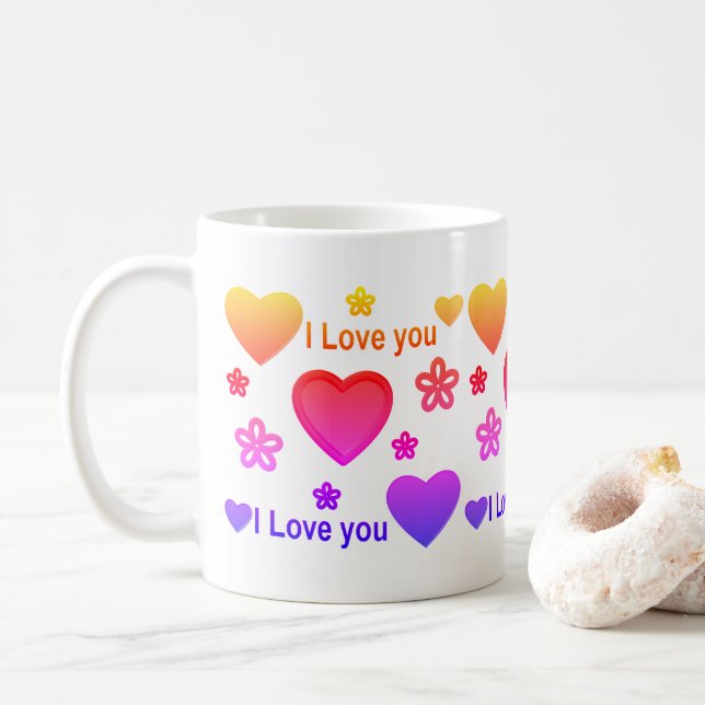 Mug Je t'aime...plus que n'importe quel mot ne peut le (Avec donut)