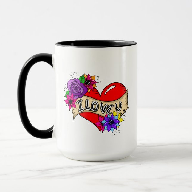 Mug Je T'Aime | Street Art Urban Heart Personnalisé (Gauche)