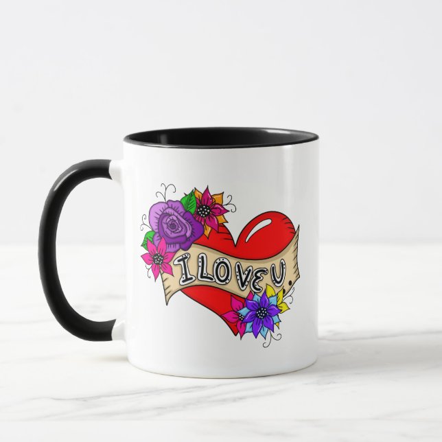 Mug Je T'Aime | Street Art Urban Heart Personnalisé (Gauche)