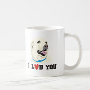 Mug Je t'aime thème d'or de labrador retriever