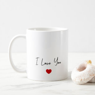 Mug Je T'Aime Typographie De Script Moderne Minuscule 