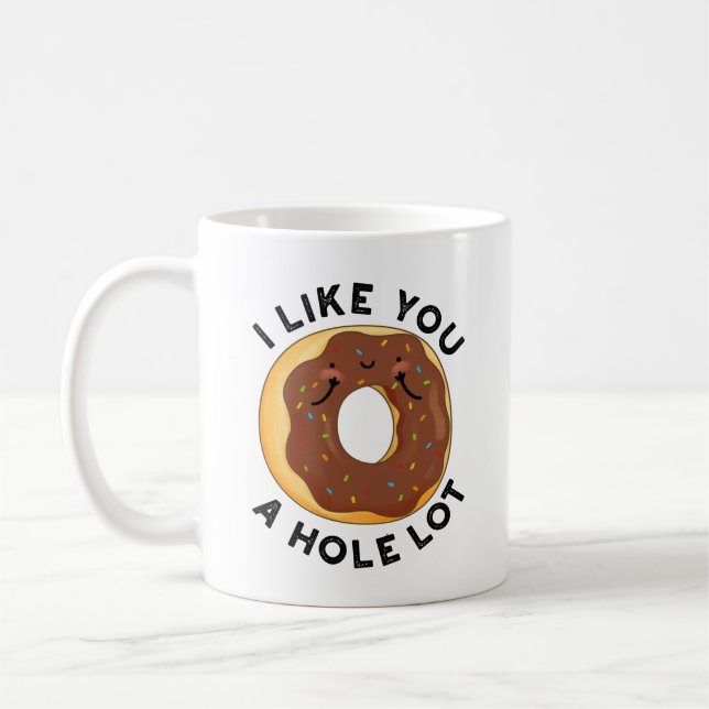 Mug Je T'Aime Un Trou Beaucoup Drôle Pun De Donut (Gauche)