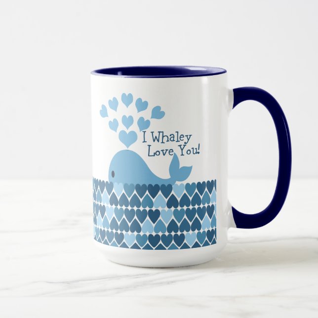 Mug Je T'Aime Whaley ! Bleu (Droite)