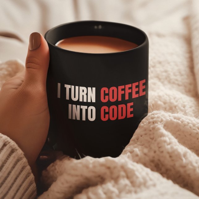 Mug Je Transforme Le Café En Code, Codeur Femme, Progr (Créateur téléchargé)