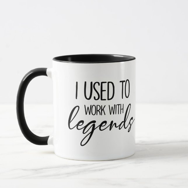 Mug Je travaillais avec légende, Retraite (Gauche)