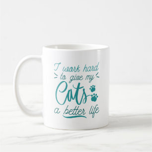 Mug Je travaille des chats durs