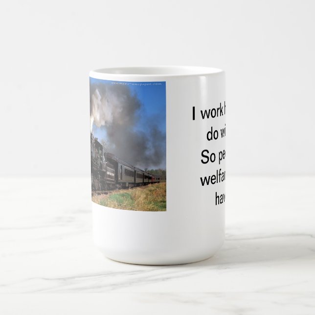 Mug Je travaille le train dur 00 de vapeur (Centre)