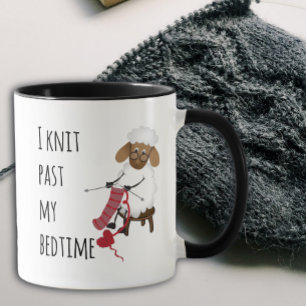 Mug Je tricote au-delà de mon heure de coucher Moutons