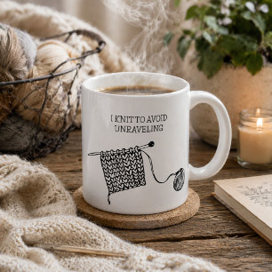 Mug Je tricote pour éviter de me défaire Humoristique