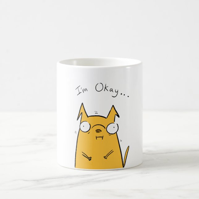 Mug Je vais bien... Autocollant (Centre)