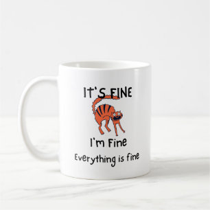 Mug Je vais bien Tout va bien Personnaliser Chat