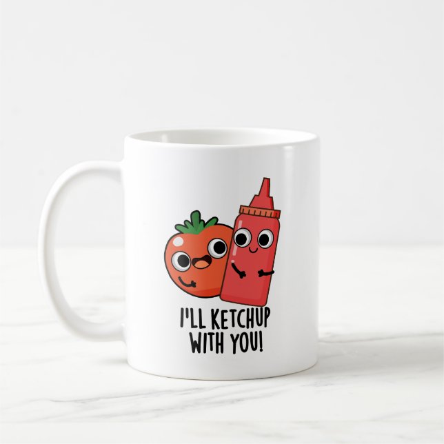 Mug Je vais Ketchup avec vous amusant jeu de nourritur (Gauche)