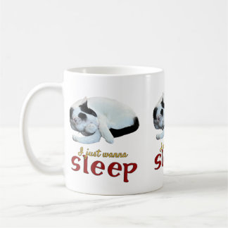 Mug Je Veux Juste Dormir Mignonne Cat Word Art