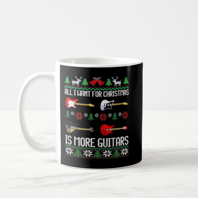 Mug Je veux plus de guitares drôle guitariste mauvais  (Gauche)