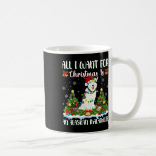 Mug Je Veux Pour Noël Est Un Malamute De L'Alaska Chie