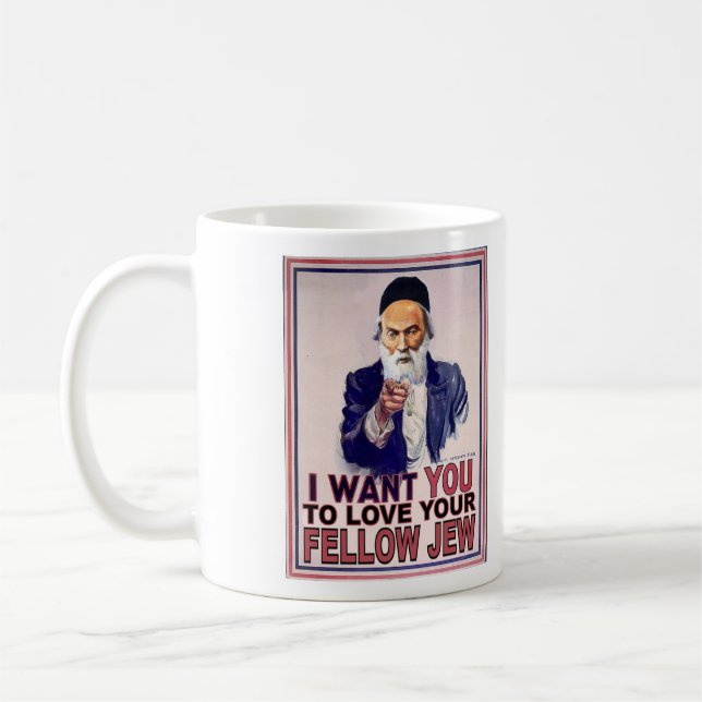 Mug Je veux que VOUS aimiez votre juif semblable - (Gauche)