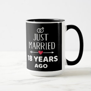 Mug Je viens de me marier il y a 18 ans 18e anniversai