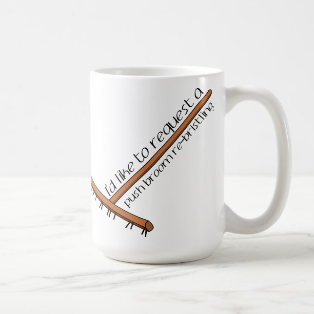 Mug Je voudrais demander un Re-Hérissement de balai de (Droite)