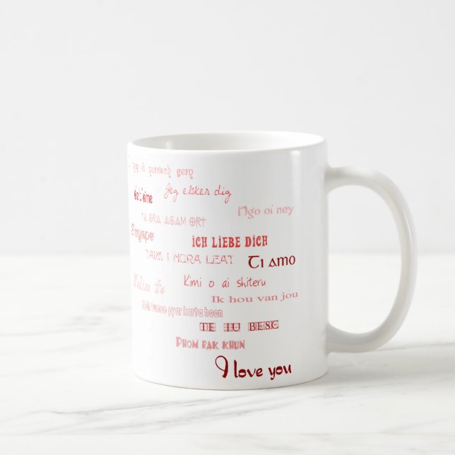 Mug Je vous aime dans différentes langues (Droite)