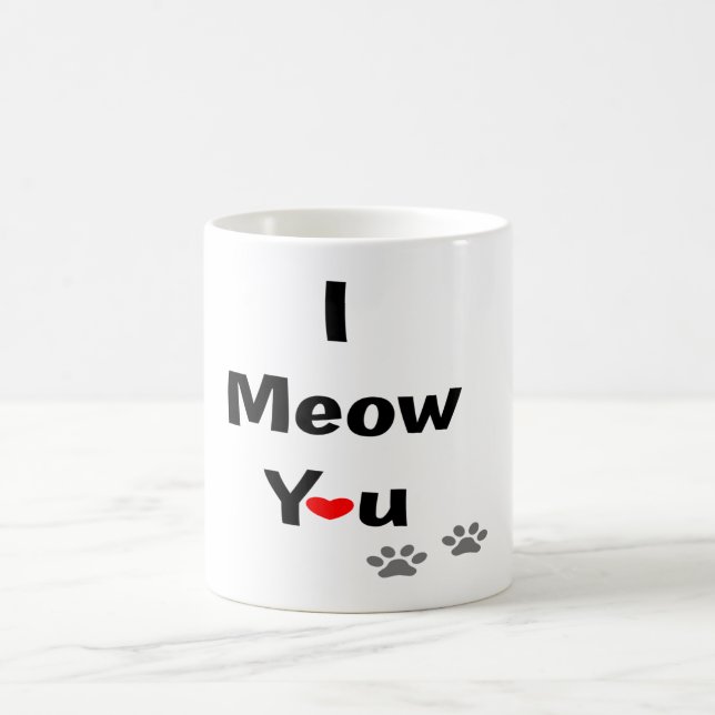 Mug Je Vous Connais Cute Chat Valentine Love Design (Centre)