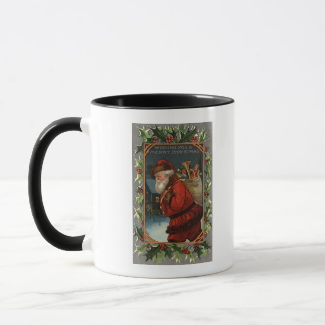 Mug Je vous souhaite un joyeux NoëlSanta Marching (Gauche)