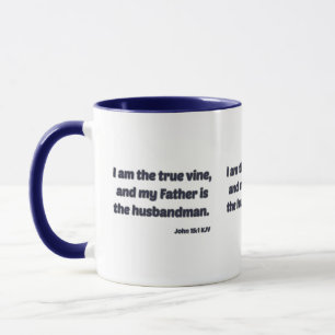 Mug Jean 15:1 KJV Bible Verse Deux Tons