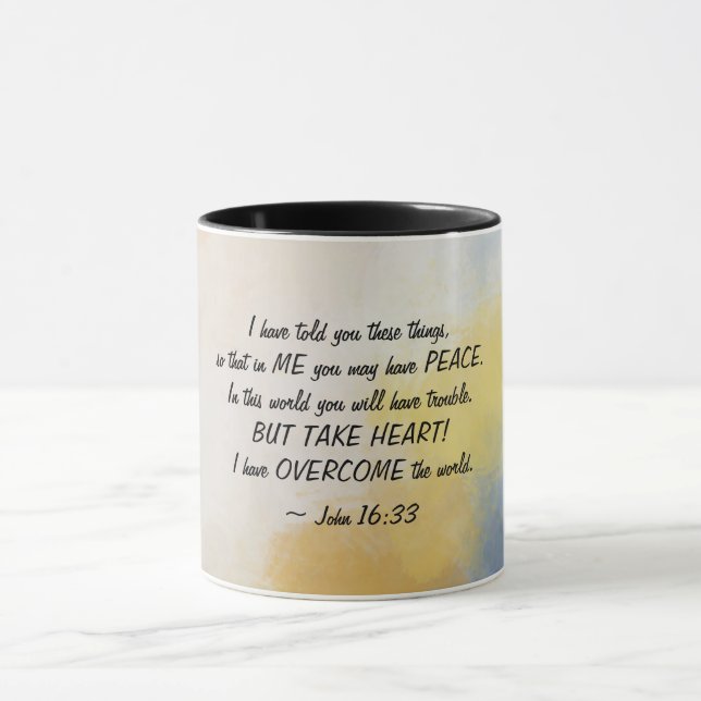 Mug Jean 16:33 J'AI SURMONTÉ le monde (Centre)