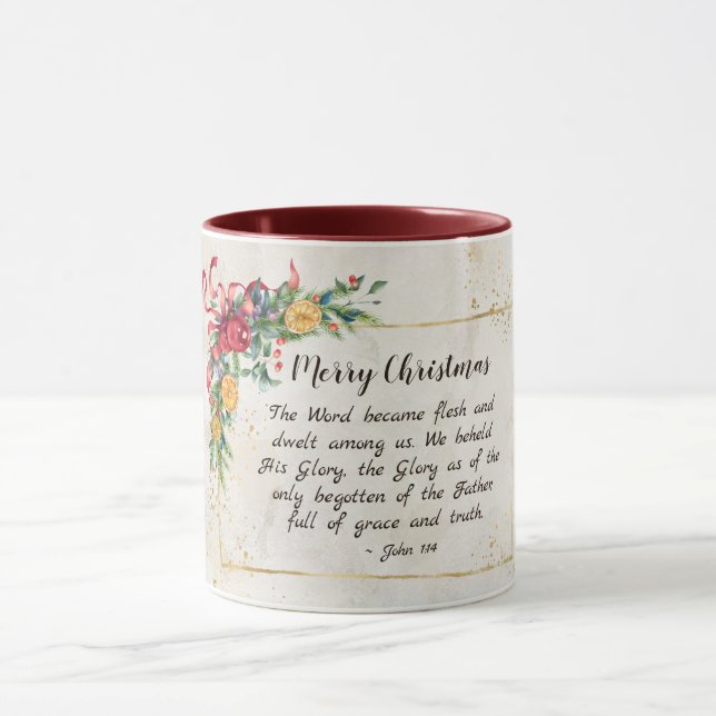 Mug Jean 1:14 La Parole devint Flesh, Noël (Centre)