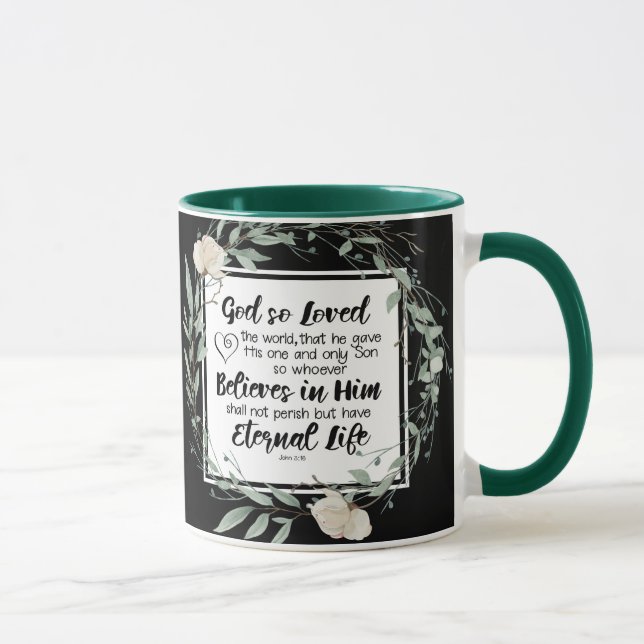 Mug Jean 3:16 Dieu a tellement aimé la Bible Verse du  (Droite)