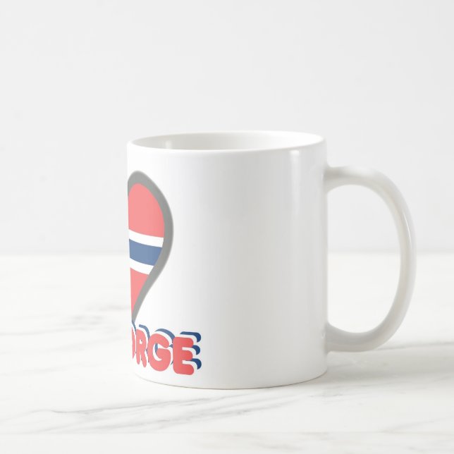 Mug Jeg Elsker Norge (amour Norvège d'I) (Droite)