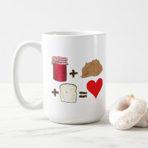 Mug Jelly + Beurre d'arachide + Pain = Coeur d'amour