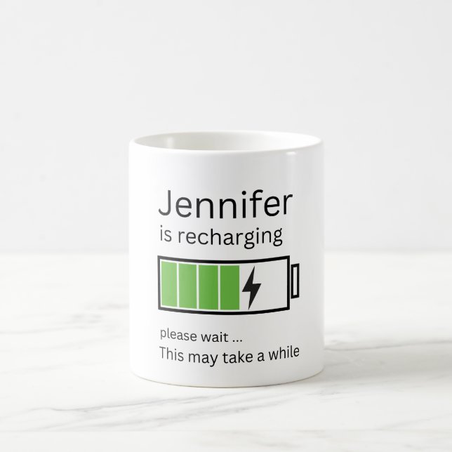 Mug Jennifer recharge le nom personnalisé personnalisé (Centre)