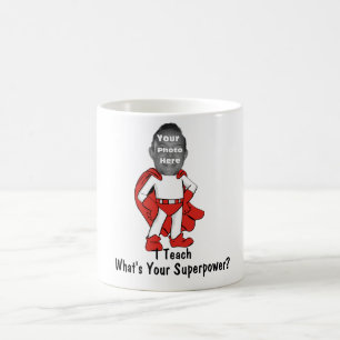 Mug J'Enseigne, Quel est ton super-pouvoir ?  -Rouge